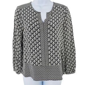 ECRU Silk Jacquard Print Blouse